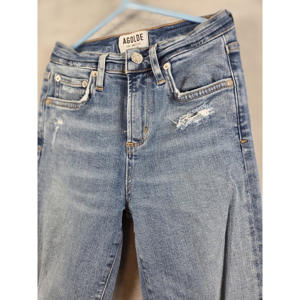 Agolde Premium 23 Distressed Ripped Sophie Skinny Jeans Stretch Boho Grunge